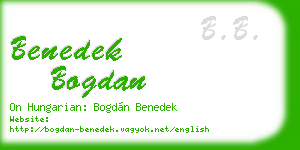 benedek bogdan business card