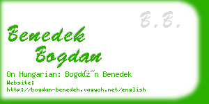 benedek bogdan business card